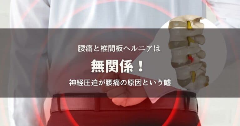 腰痛と椎間板ヘルニアは無関係！神経圧迫が痛みという理論はない
